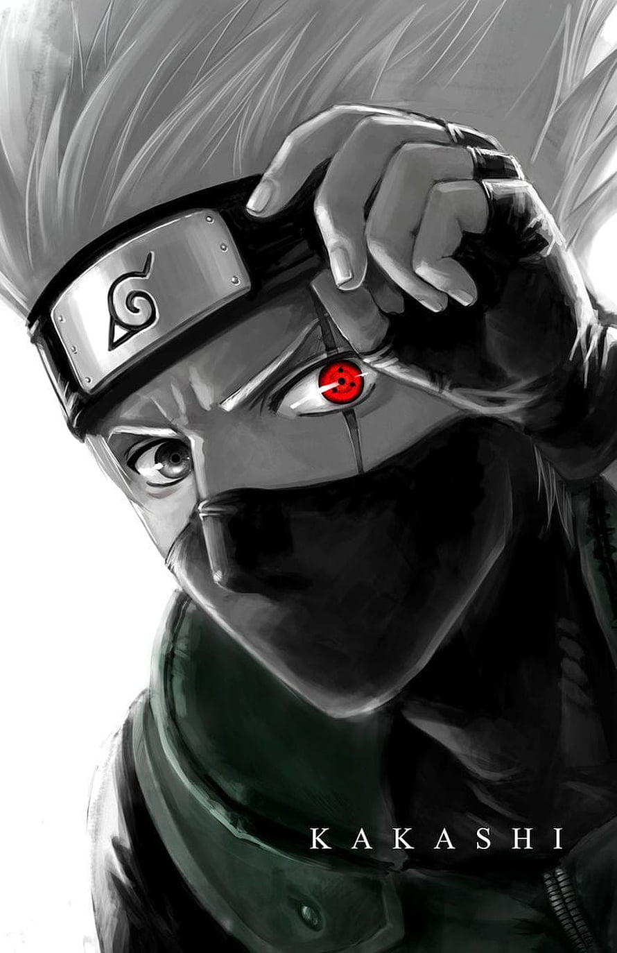 Kakashi Hatake Sharingan Eye Reveal Anime Portrait Wallpaper HD phone wallpaper