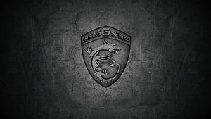 MSI Gaming G Series Dragon Emblem on Dark Cracked Stone Texture HD wallpaper