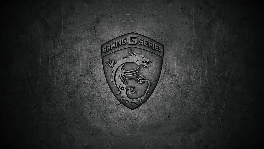 MSI Gaming G Series Dragon Emblem on Dark Cracked Stone Texture HD wallpaper