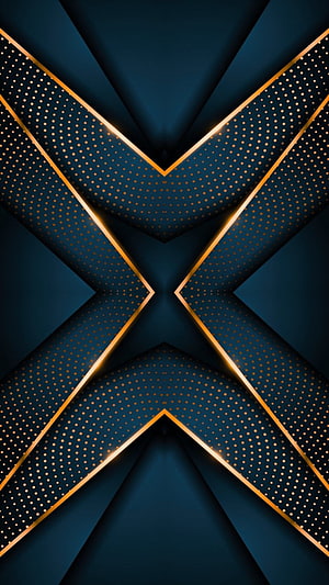 Abstract Geometric Blue and Gold Wallpaper with Dotted Patterns HD phone wallpaper