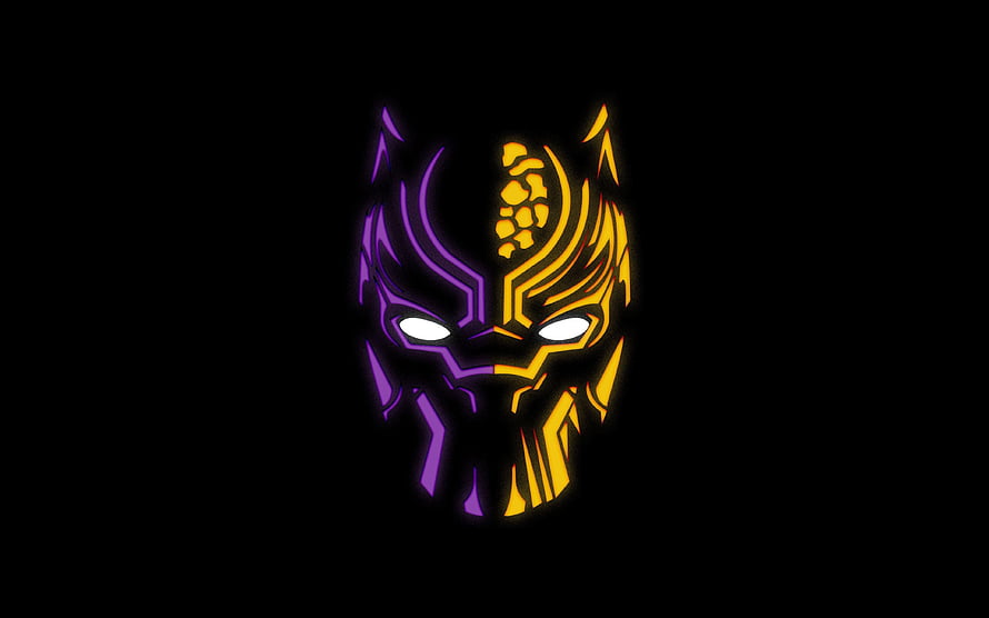 Black Panther Wakanda Forever Neon Mask Artwork HD wallpaper