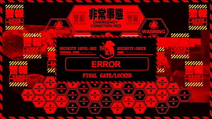 Neon Genesis Evangelion Emergency Condition Red Security Check Error Screen Wallpaper HD wallpaper