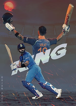 Virat Kohli Indian Cricket Team Dynamic Action Wallpaper HD phone wallpaper