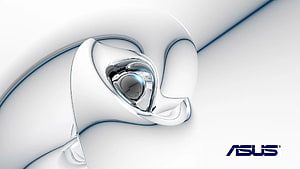 Asus Abstract White and Chrome 3D Design Wallpaper HD wallpaper