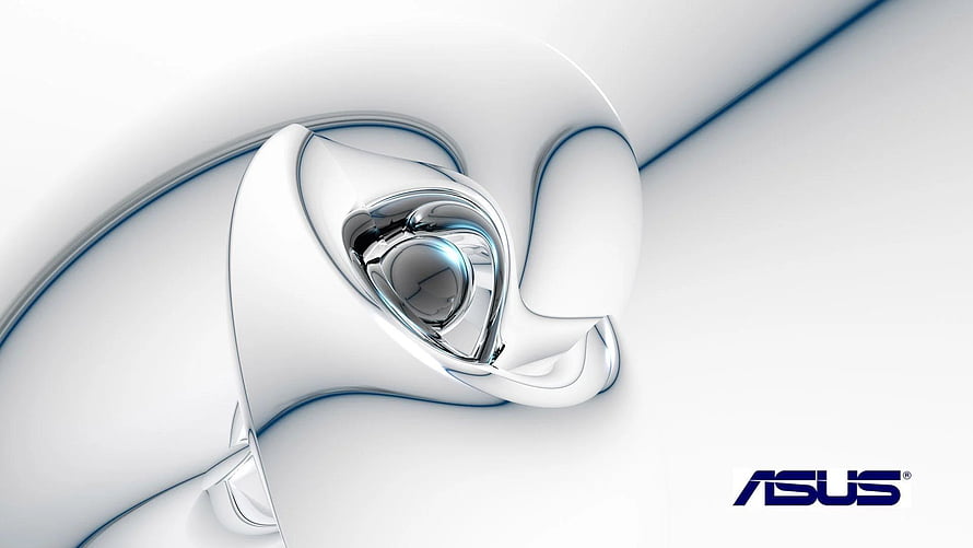 Asus Abstract White and Chrome 3D Design Wallpaper HD wallpaper