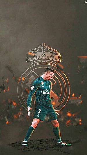 Cristiano Ronaldo Real Madrid Green Kit Dynamic Soccer Wallpaper HD phone wallpaper