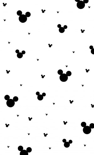 Mickey Mouse Head Silhouette Pattern on White Background HD phone wallpaper