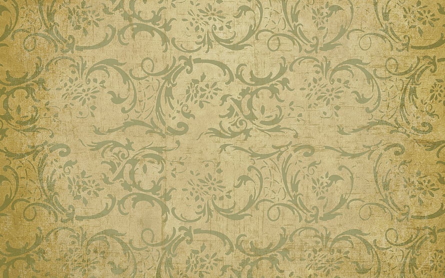 Vintage Damask Floral Pattern on Aged Gold and Sage Green Textured Background HD wallpaper