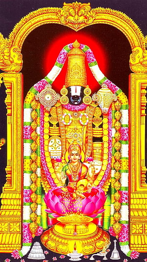 Lord Ayyappa with Goddess Bhadrakali on Lotus Flower Hindu Deity Wallpaper HD phone wallpaper