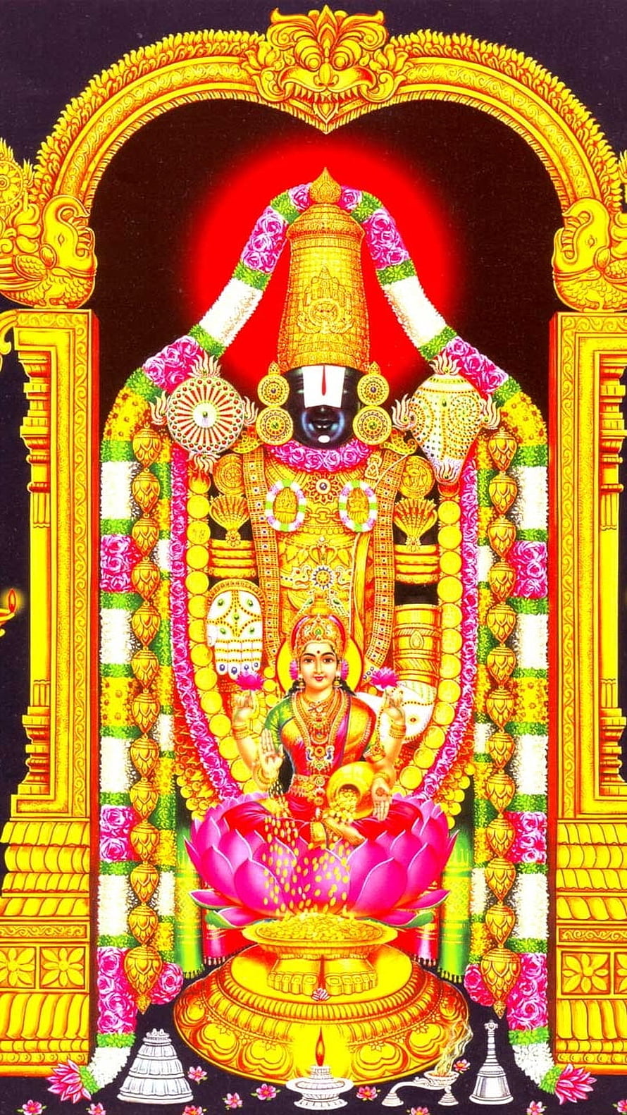 Lord Ayyappa with Goddess Bhadrakali on Lotus Flower Hindu Deity Wallpaper HD phone wallpaper