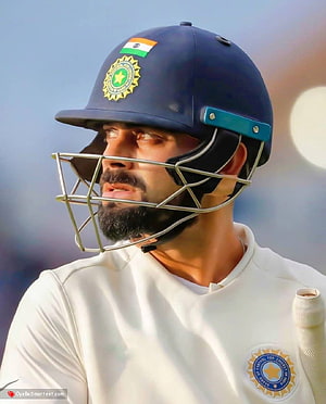 Virat Kohli in Indian Cricket Team White Jersey and Blue Helmet Portrait HD phone wallpaper