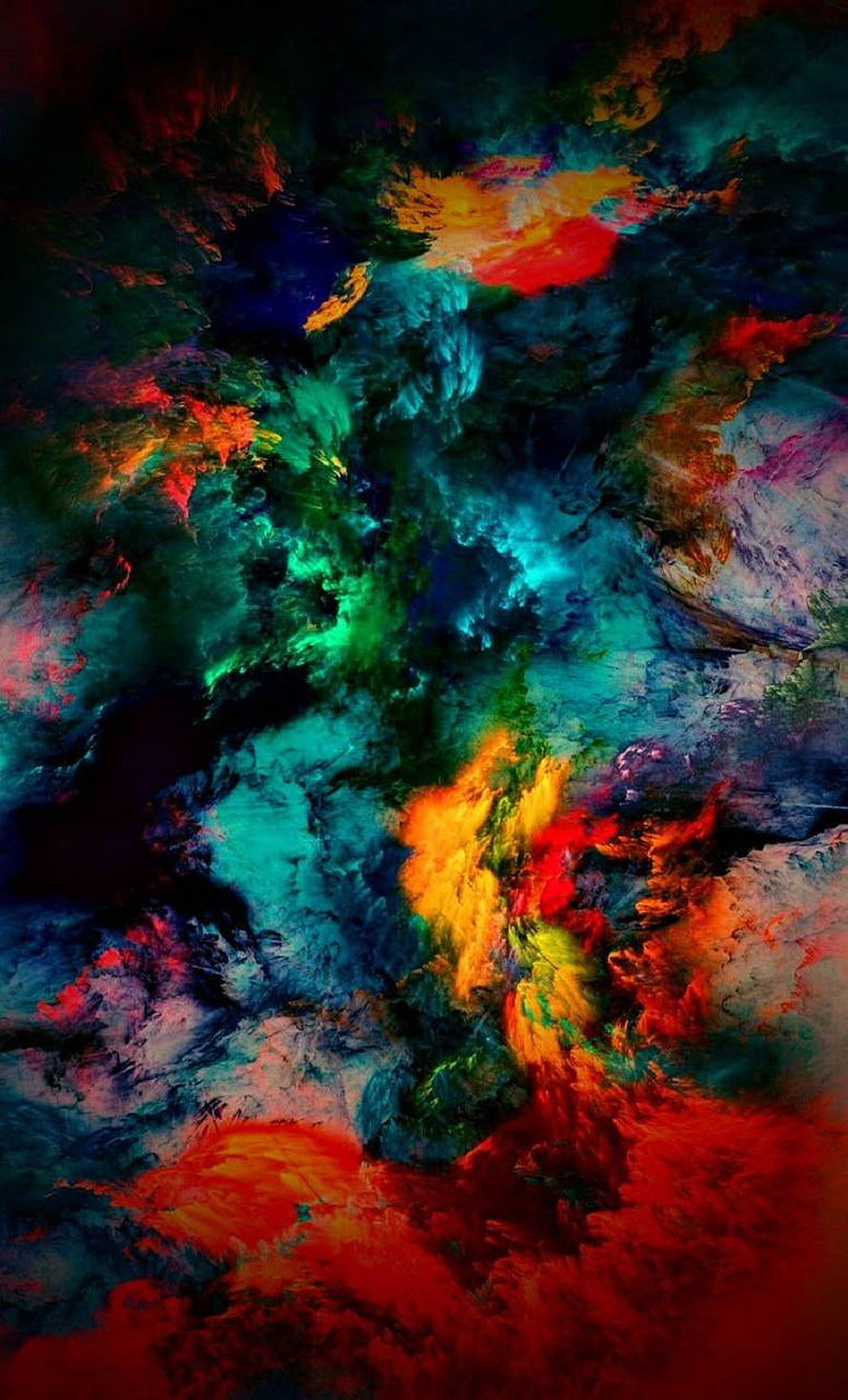 Vibrant Abstract Art with Swirling Colors of Red, Blue, and Green HD phone wallpaper
