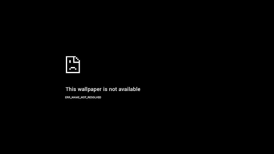 Minimalist Black Background With Sad File Icon And Error Message Text HD wallpaper
