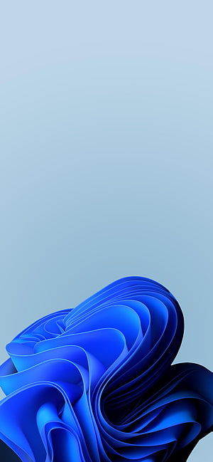 Windows 11 Light Blue Abstract Flowing Ribbon Wallpaper HD phone wallpaper