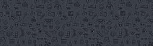 Dark Grey Video Game Icon Pattern with Retro Gaming Symbols and Doodle Style Illustrations HD wallpaper
