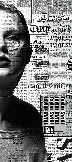 Taylor Swift Typography Art Portrait Black And White Newspaper Style HD phone wallpaper