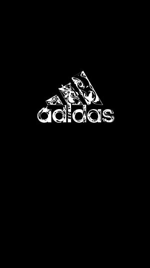 Adidas Logo with Ornate Floral Pattern on Black Background HD phone wallpaper