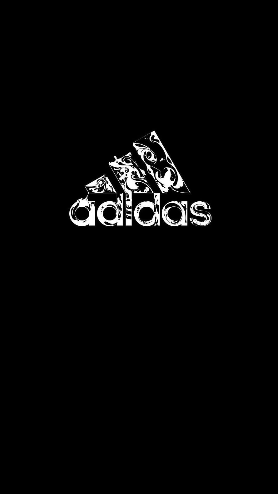 Adidas Logo with Ornate Floral Pattern on Black Background HD phone wallpaper