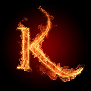 Burning Letter K Alphabet Fire Flame Typography HD phone wallpaper