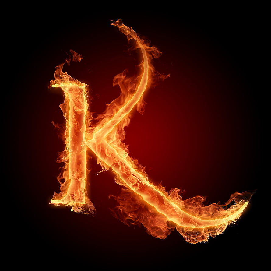 Burning Letter K Alphabet Fire Flame Typography HD phone wallpaper