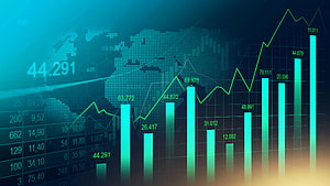 Global Financial Growth Chart With World Map Background And Rising Bar Graphs HD wallpaper