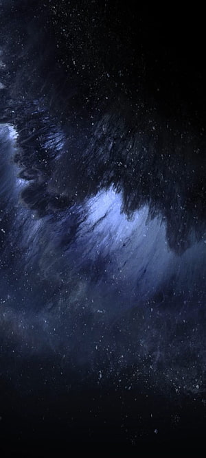 Dark Cosmic Nebula with Deep Blue Star Fields and Dusty Space Clouds HD phone wallpaper
