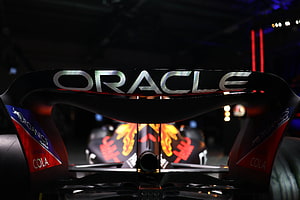 Oracle Red Bull Racing F1 Car Front Wing Detail with Cola and Organics Sponsorship HD wallpaper