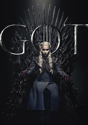 Daenerys Targaryen Seated on the Iron Throne in Game of Thrones Season 8 HD phone wallpaper