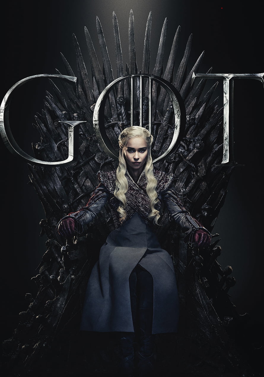 Daenerys Targaryen Seated on the Iron Throne in Game of Thrones Season 8 HD phone wallpaper
