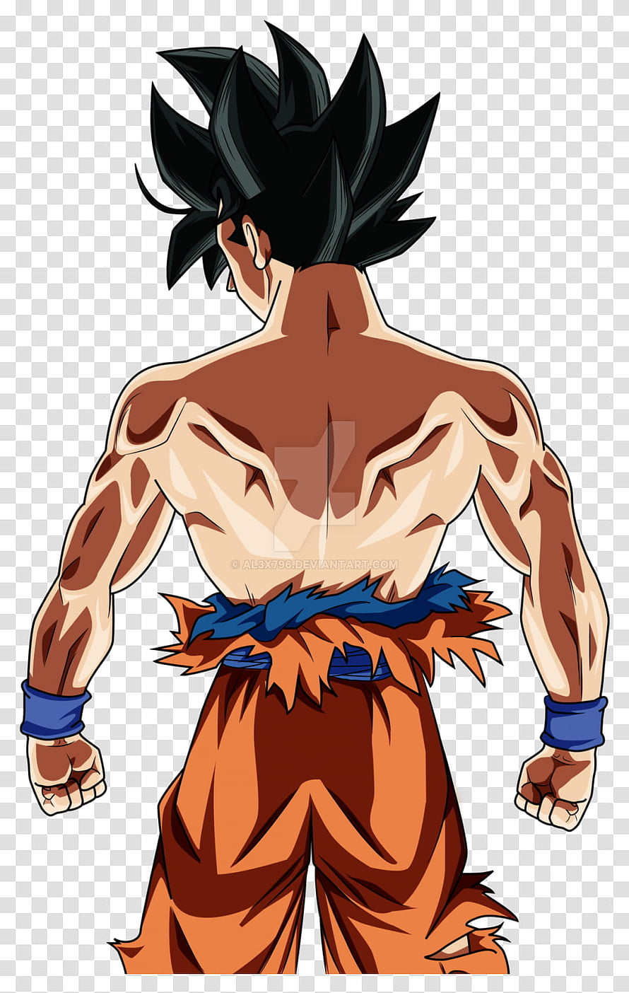 Goku Ultra Instinct Dark Back View Anime Character Illustration HD phone wallpaper
