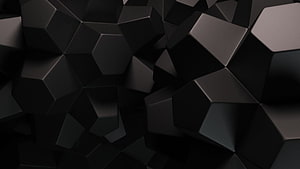 Dark Geometric 3D Faceted Surface with Abstract Polyhedral Shapes HD wallpaper