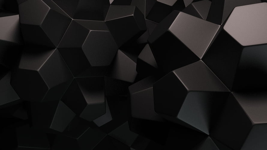 Dark Geometric 3D Faceted Surface with Abstract Polyhedral Shapes HD wallpaper