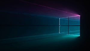 Windows 10 Default Desktop Background with Glowing Window Logo HD wallpaper