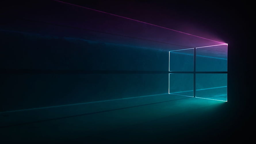 Windows 10 Default Desktop Background with Glowing Window Logo HD wallpaper