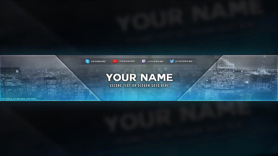 Blue Tech Cityscape Gaming Channel Banner Template HD wallpaper