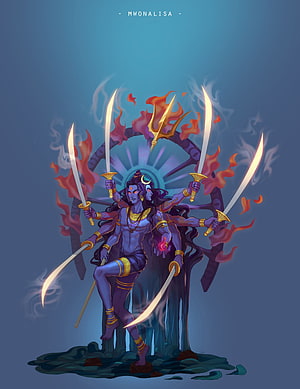 Kali Hindu Goddess Digital Art Wallpaper HD phone wallpaper