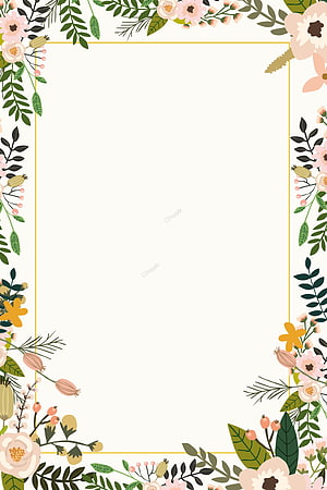 Elegant Floral Border Frame with Soft Pink and Green Botanical Illustration HD phone wallpaper