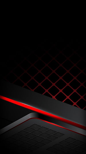 Sleek Black Laptop with Red LED Accent and Diamond Grid Pattern HD phone wallpaper