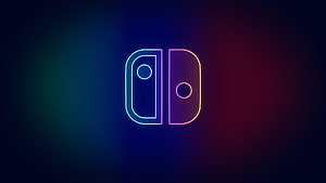 Neon Nintendo Switch Logo Wallpaper With Blue And Red Gradient Background HD wallpaper