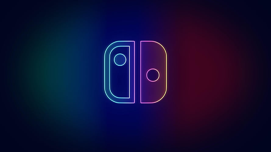 Neon Nintendo Switch Logo Wallpaper With Blue And Red Gradient Background HD wallpaper