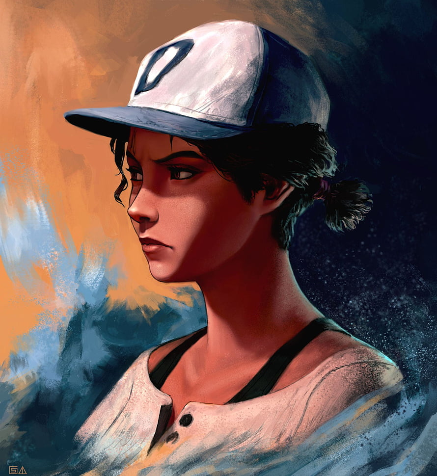 Clementine from The Walking Dead Telltale Series in a Digital Painting Portrait HD phone wallpaper