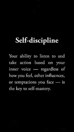 Self-Discipline Quote About Inner Voice And Self-Mastery On Black Background HD phone wallpaper