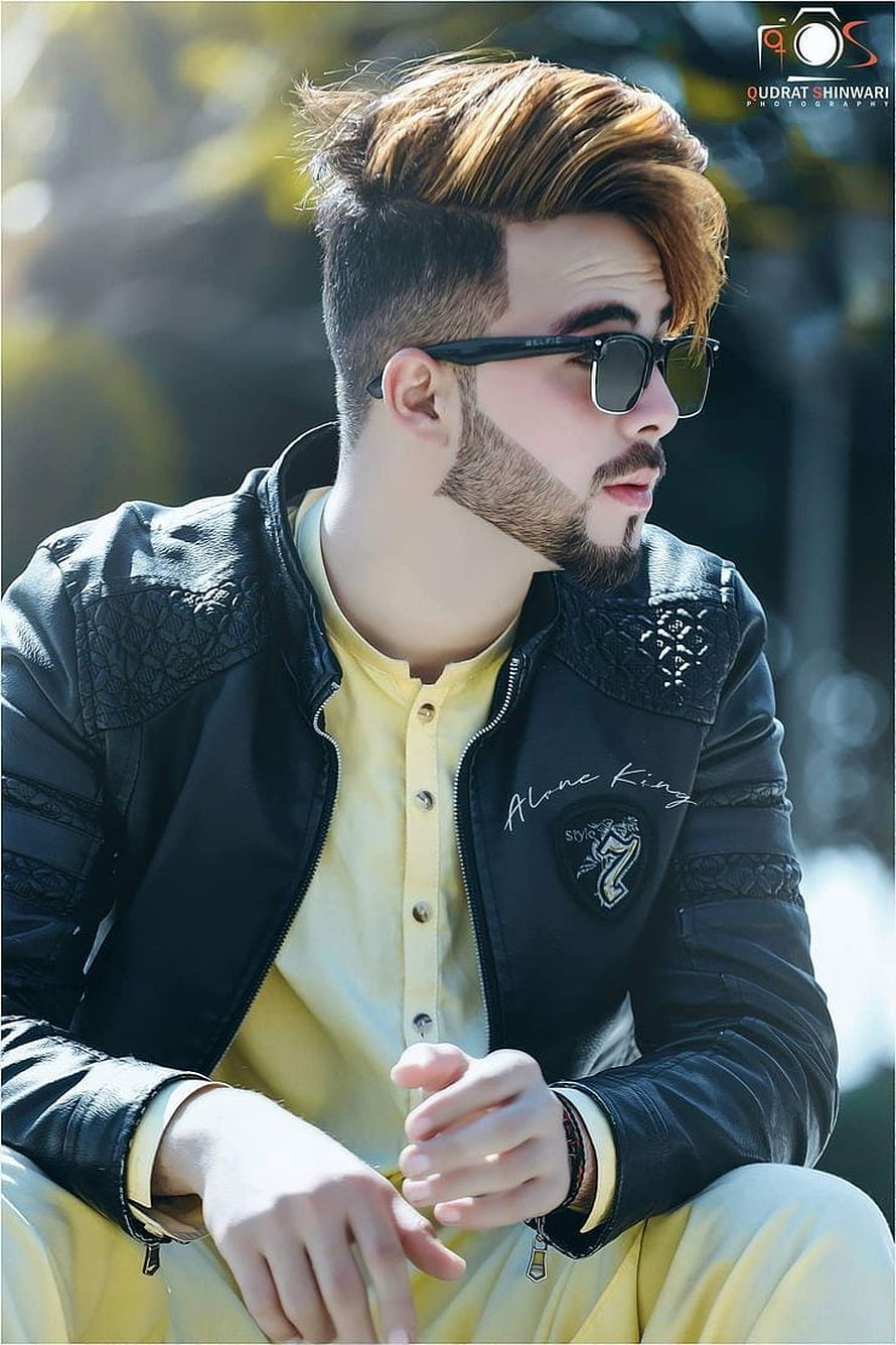 Stylish Young Man in Black Leather Jacket and Yellow Shirt Wearing Sunglasses, New Mahesh Babu Profile 2019. Beard Styles Short, Gents Hair Style, Trendy Mens Hairstyles HD phone wallpaper