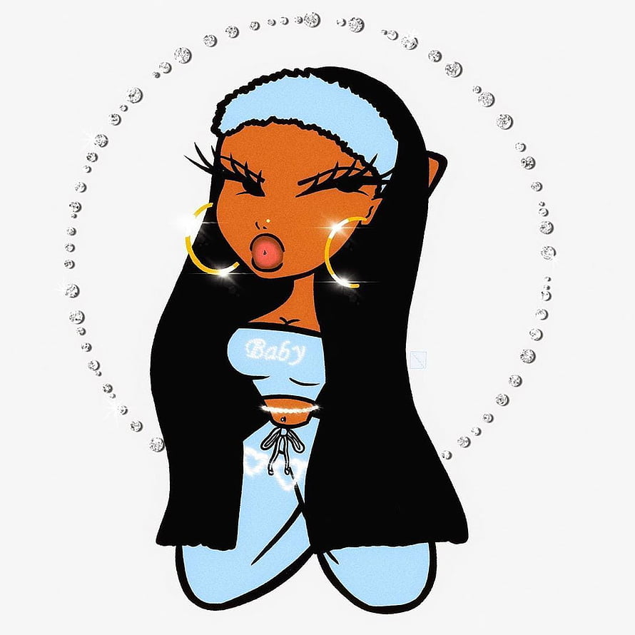 Stylized 2000s Baddie Cartoon Illustration of a Black Woman with Long Hair and Gold Hoops, solostrations on Instagram: “✨2000s baddie collab ✨”. Drawings of black girls, Girls cartoon art, Black girl cartoon HD phone wallpaper