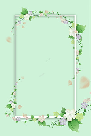 Mint Green Floral Frame with Delicate Blossoms and Vines for Spring Design HD phone wallpaper
