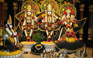 Durga Puja Idol of Goddess Durga, Lakshmi, Saraswati, and Lord Ganesha HD wallpaper