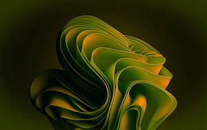 Abstract Green and Gold Swirling Ribbons Digital Art Wallpaper HD wallpaper