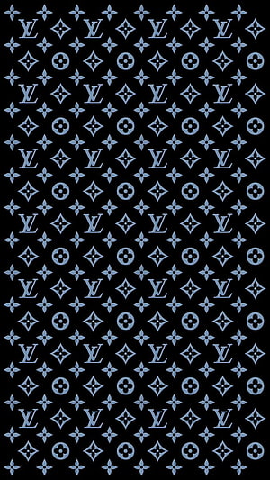 Louis Vuitton Monogram Pattern in Black and Silver HD phone wallpaper