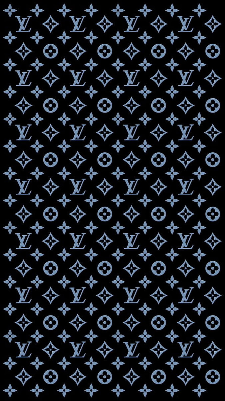 Louis Vuitton Monogram Pattern in Black and Silver HD phone wallpaper
