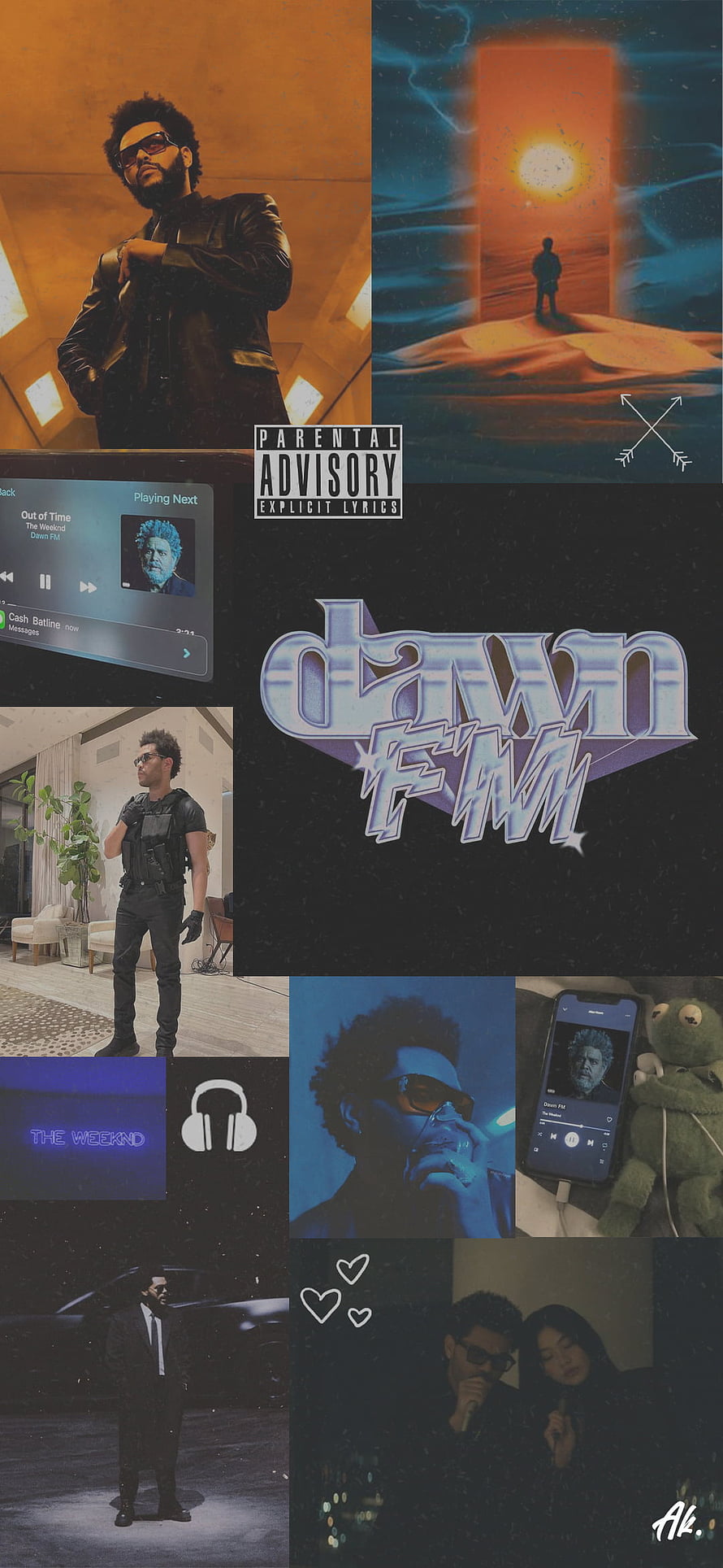 The Weeknd Dawn FM Aesthetic Collage with Album Art and Dark Moody Portraits HD phone wallpaper